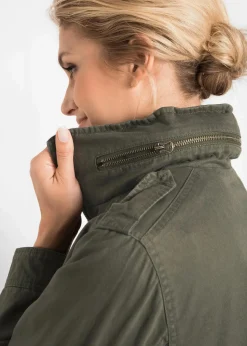 bonprix Bekleidung·Hosen|Jacken & Mäntel^Baumwoll Parka mit Jerseyfutter dunkeloliv