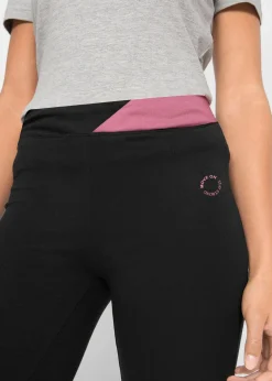 bonprix Bekleidung·Sweat|Bekleidung·Kleider^Baumwoll Sporthose mit Stretch, Bootcut schwarz/rauchkoralle
