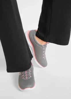 bonprix Bekleidung·Sweat|Bekleidung·Kleider^Baumwoll Sporthose mit Stretch, Bootcut schwarz/rauchkoralle
