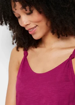 bonprix Shirts & Tops^Baumwoll Top mit Knotendetails violettorchidee