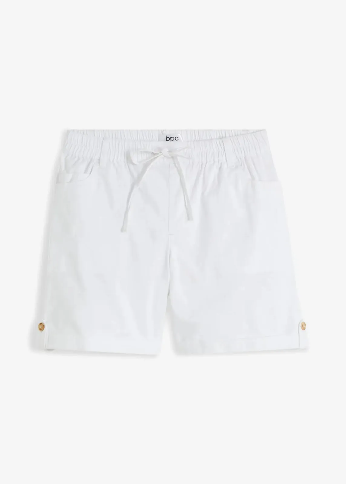 bonprix Hosen|Shorts^Baumwoll-Bermuda mit Gummibund weiß