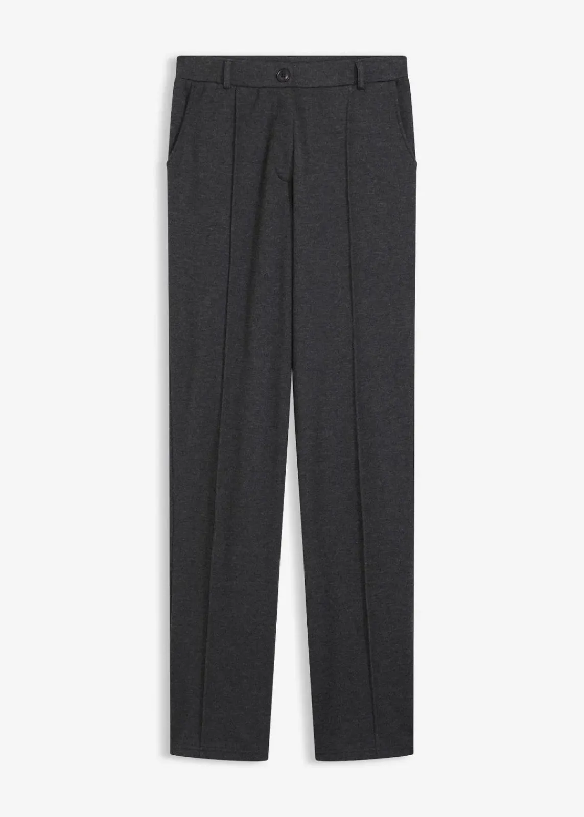 bonprix Bekleidung·Kleider|Hosen^Baumwoll-Jersey-Hose mit Biesen anthrazit meliert