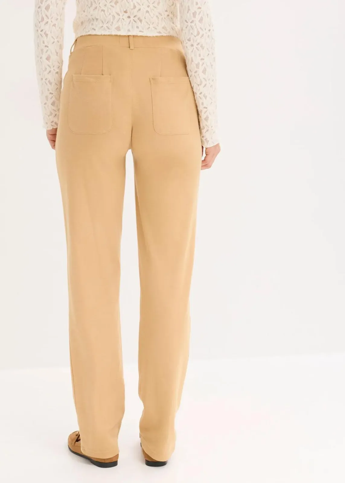 bonprix Hosen|Bekleidung·Kleider^Baumwoll-Jersey-Hose mit Biesen cappuccino