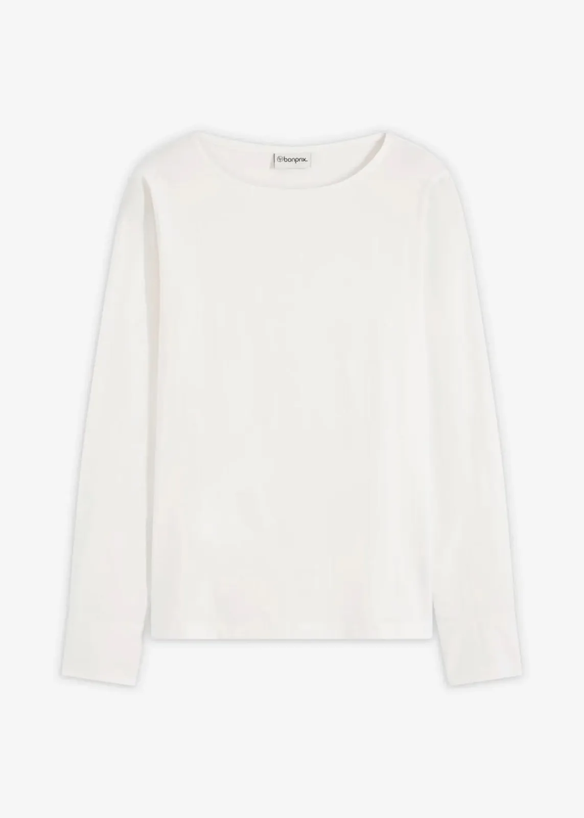 bonprix Shirts & Tops^Baumwoll-Langarmshirt mit Ärmeln aus Popeline wollweiß