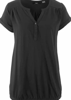 bonprix Shirts & Tops^Baumwoll-Shirt, Kurzarm schwarz