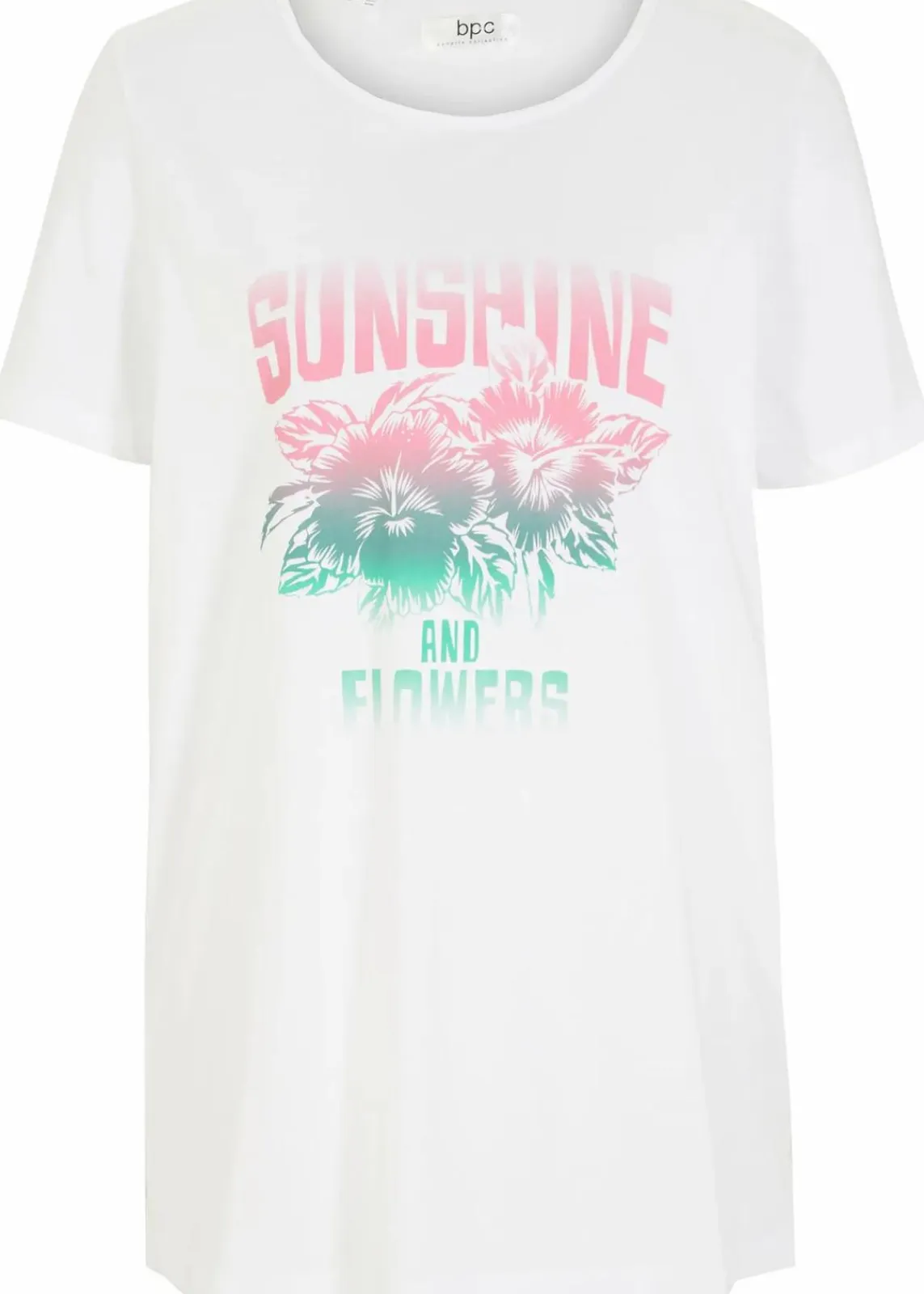 bonprix Shirts & Tops|Nachhaltigere Materialien^Baumwoll-Shirt mit Druck, Kurzarm weiss bedruckt
