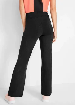 bonprix Bekleidung·Sweat|Bekleidung·Kleider^Baumwoll-Sporthose, Bootcut (2er Pack) schwarz meliert +dunkelblau