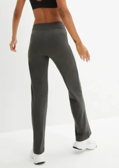 bonprix Hosen|Sportbekleidung^Baumwoll-Sporthose, Bootcut (2er Pack) anthrazit meliert+schwarz