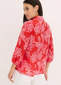 bonprix Bekleidung·Jacken & Mäntel|Blusen & Tuniken^bedruckte Bluse pink floral