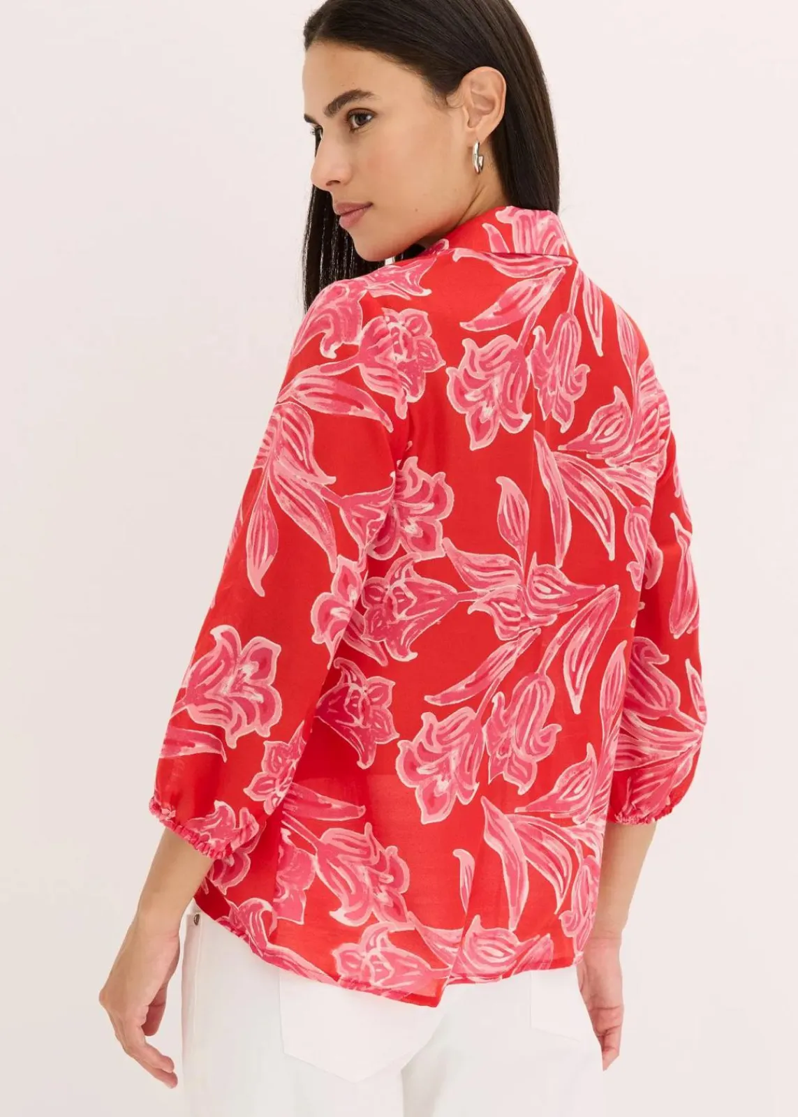 bonprix Bekleidung·Jacken & Mäntel|Blusen & Tuniken^bedruckte Bluse pink floral