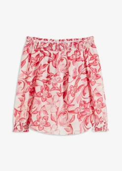 bonprix Bekleidung·Jacken & Mäntel|Blusen & Tuniken^bedruckte Carmenbluse weiß/pink floral