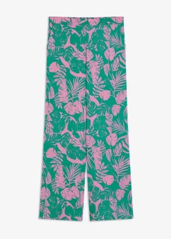 bonprix Bekleidung·Kleider|Hosen^bedruckte Hose lilapink/grün floral