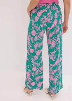 bonprix Bekleidung·Kleider|Hosen^bedruckte Hose lilapink/grün floral