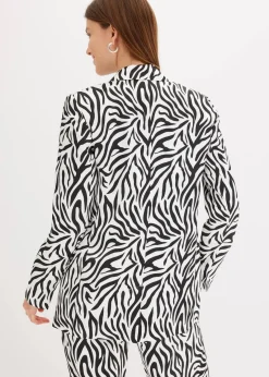 bonprix Zweiteiler & Sets|Blazer^bedruckter Blazer wollweiß/schwarz zebra bedruckt