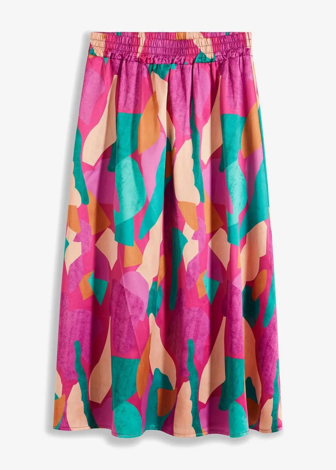 bonprix Bekleidung·Sportbekleidung|Röcke^bedruckter Satin-Rock pink/petrol bedruckt