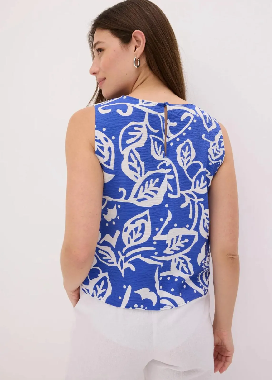 bonprix Bekleidung·Jacken & Mäntel|Blusen & Tuniken^bedrucktes Blusentop blau/weiß floral