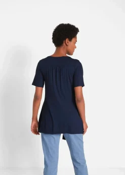 bonprix Shirts & Tops|Nachhaltigere Materialien^Bedrucktes 2in1 Shirt mit Rundhals dunkelblau paisley