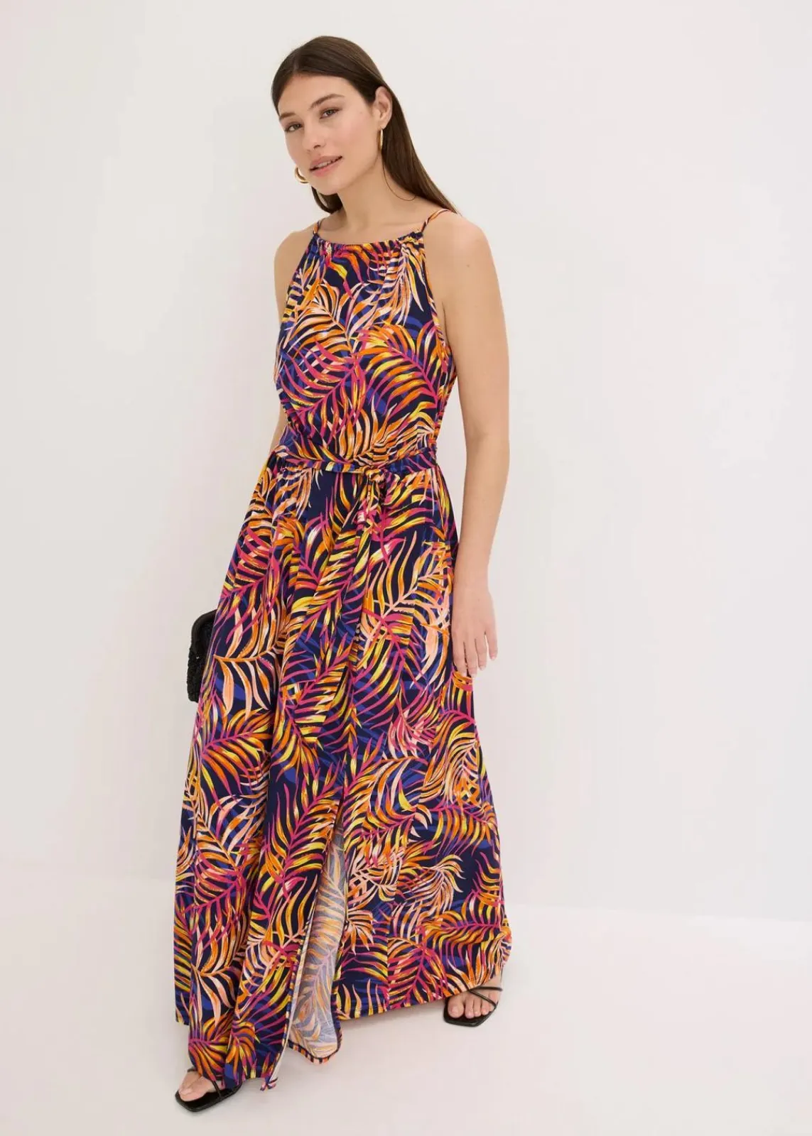 bonprix Kleider|Bekleidung·Pullover & Strickjacken^bedrucktes Jerseykleid blau floral