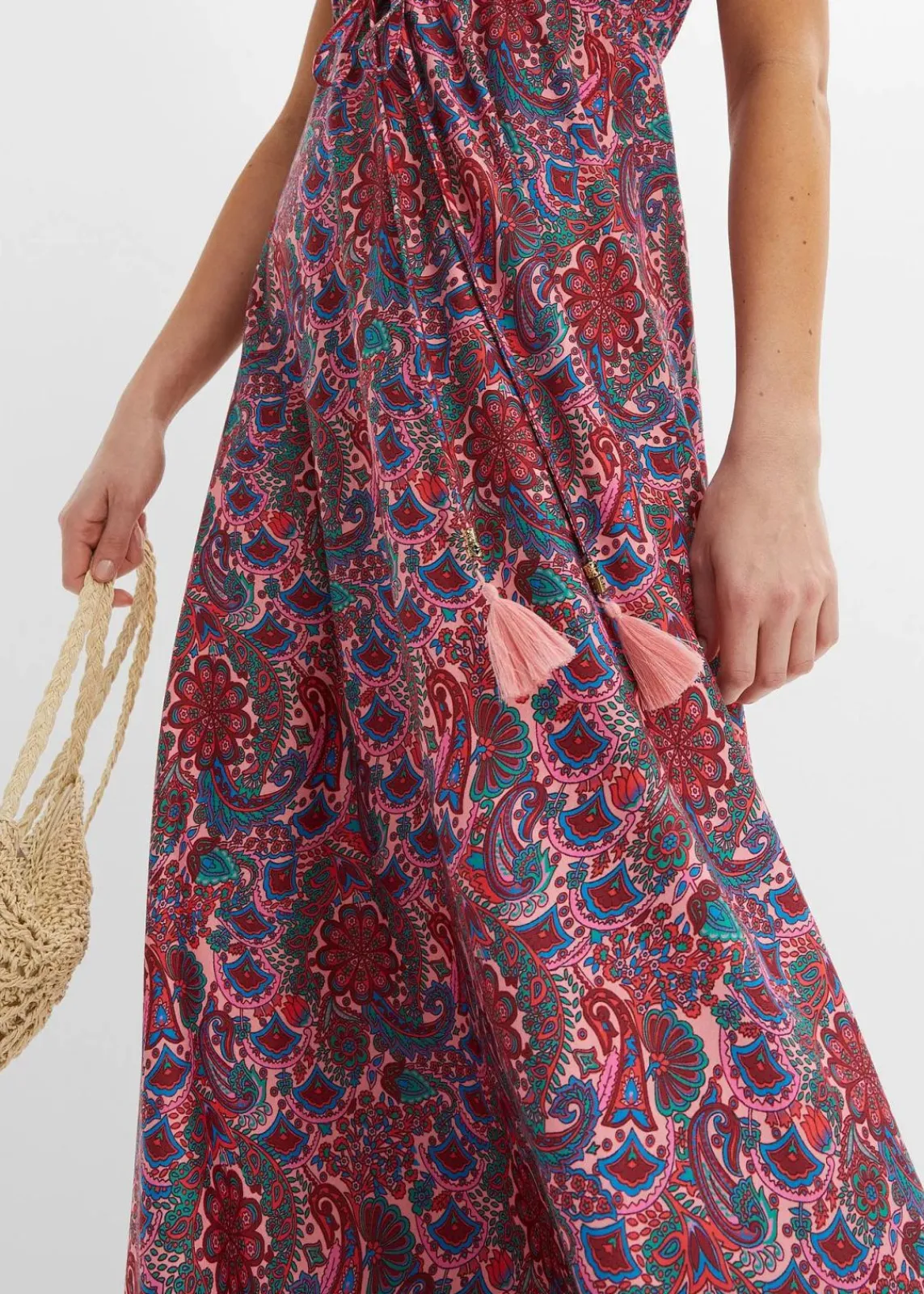 bonprix Bekleidung·Pullover & Strickjacken|Kleider^Bedrucktes Jersey-Maxikleid rosa floral