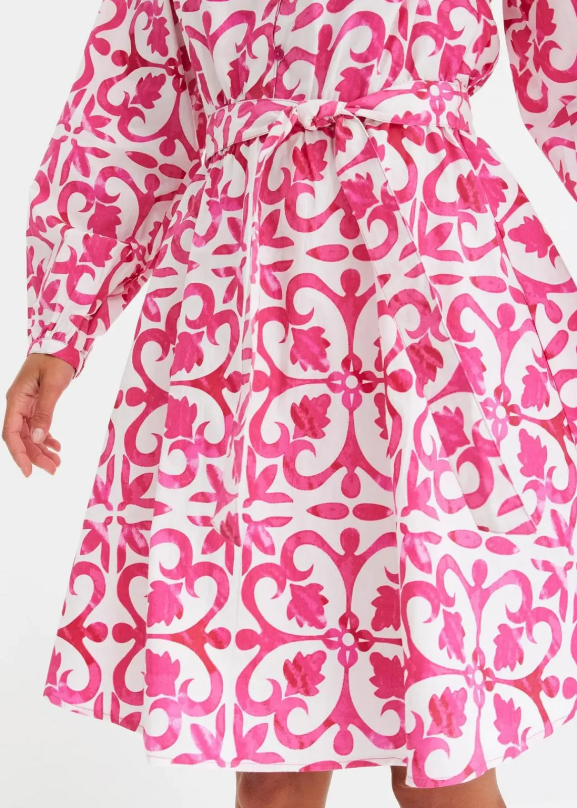 bonprix Kleider|Bekleidung·Pullover & Strickjacken^bedrucktes Kleid pink bedruckt