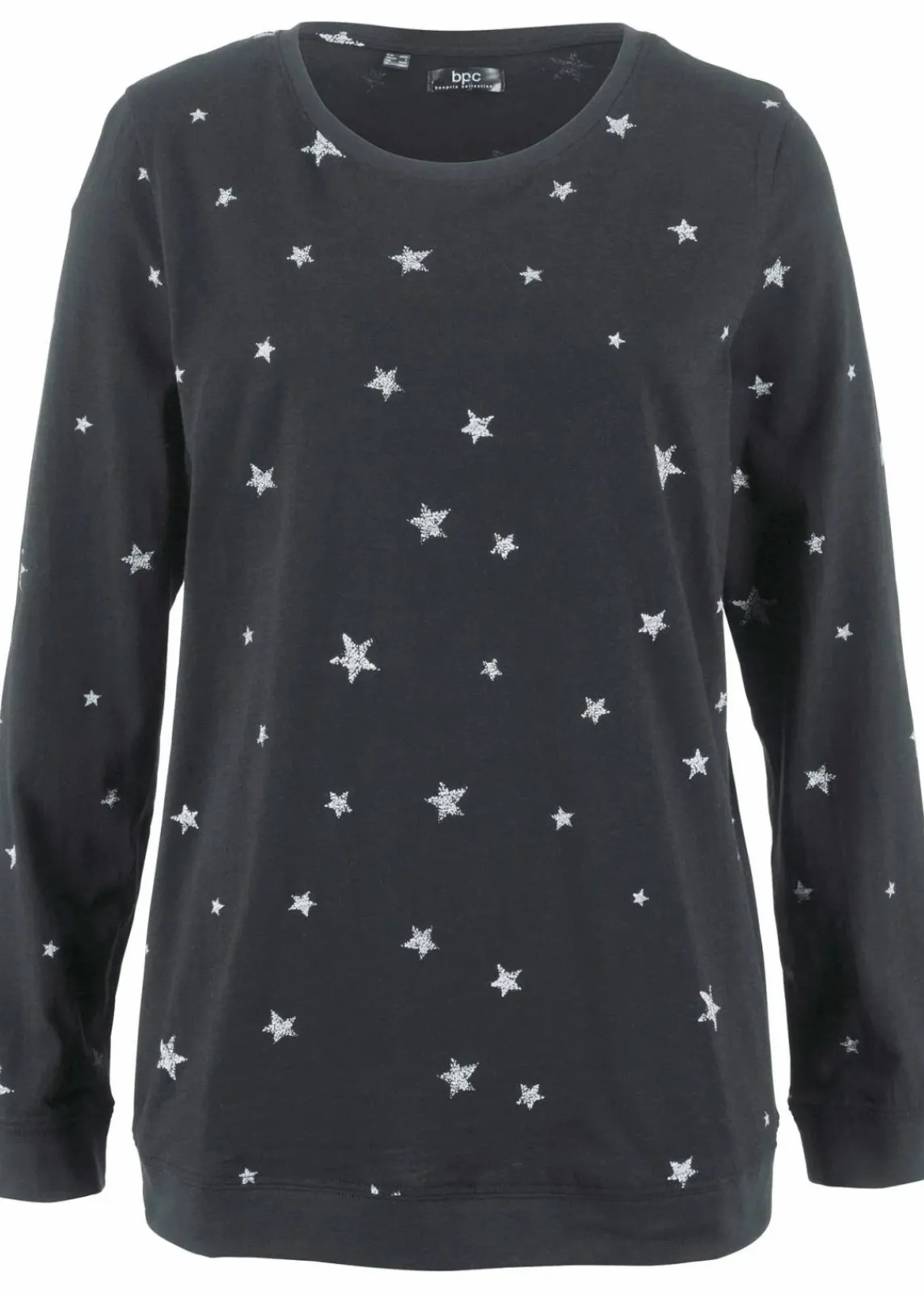bonprix Shirts & Tops^Bedrucktes Langarmshirt aus Baumwolle schwarz bedruckt