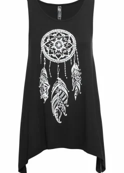 bonprix Shirts & Tops^Bedrucktes Long-Top schwarz/weiß bedruckt