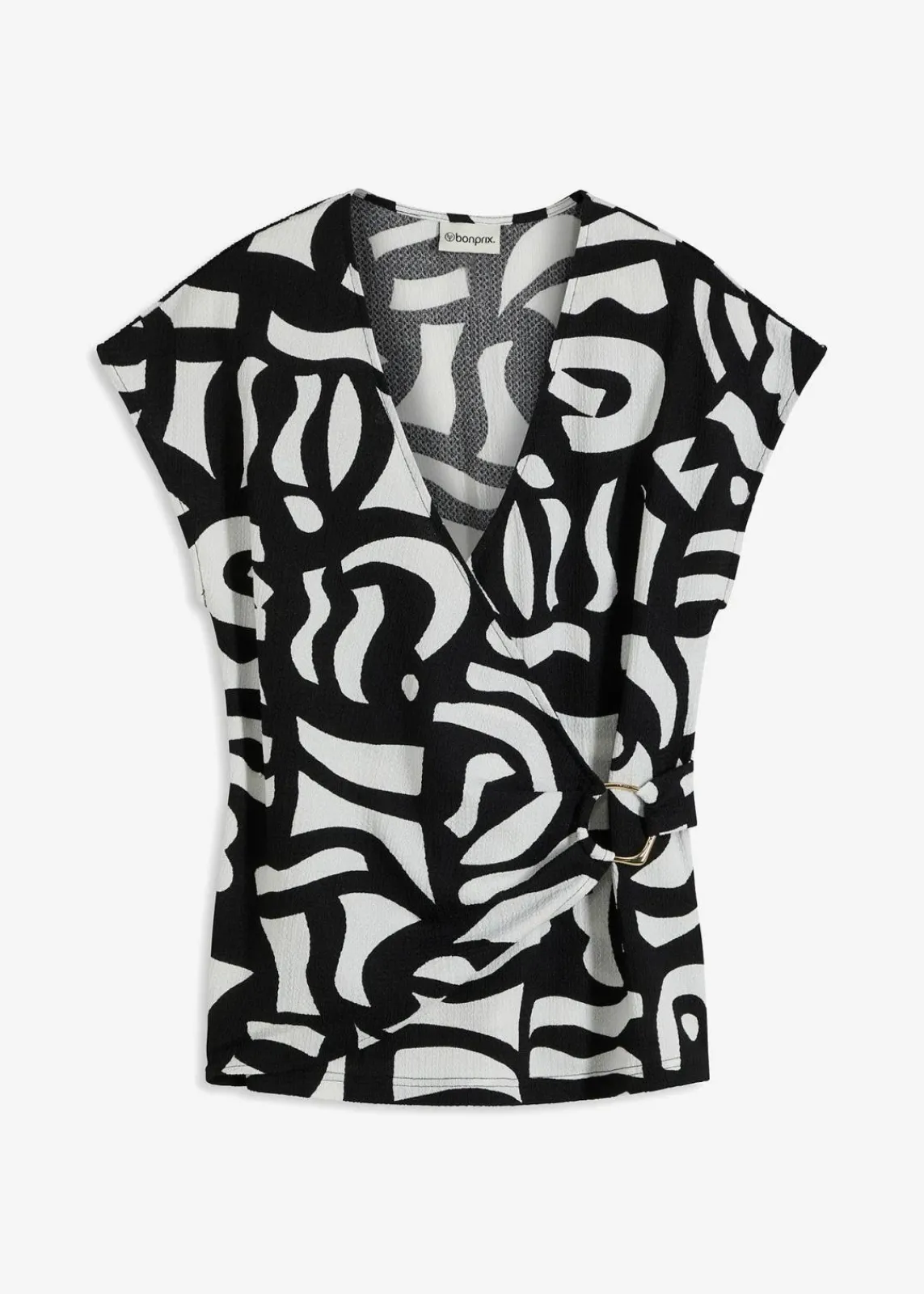 bonprix Zweiteiler & Sets|Shirts & Tops^bedrucktes Shirt schwarz/wollweiß graphisch bedruckt