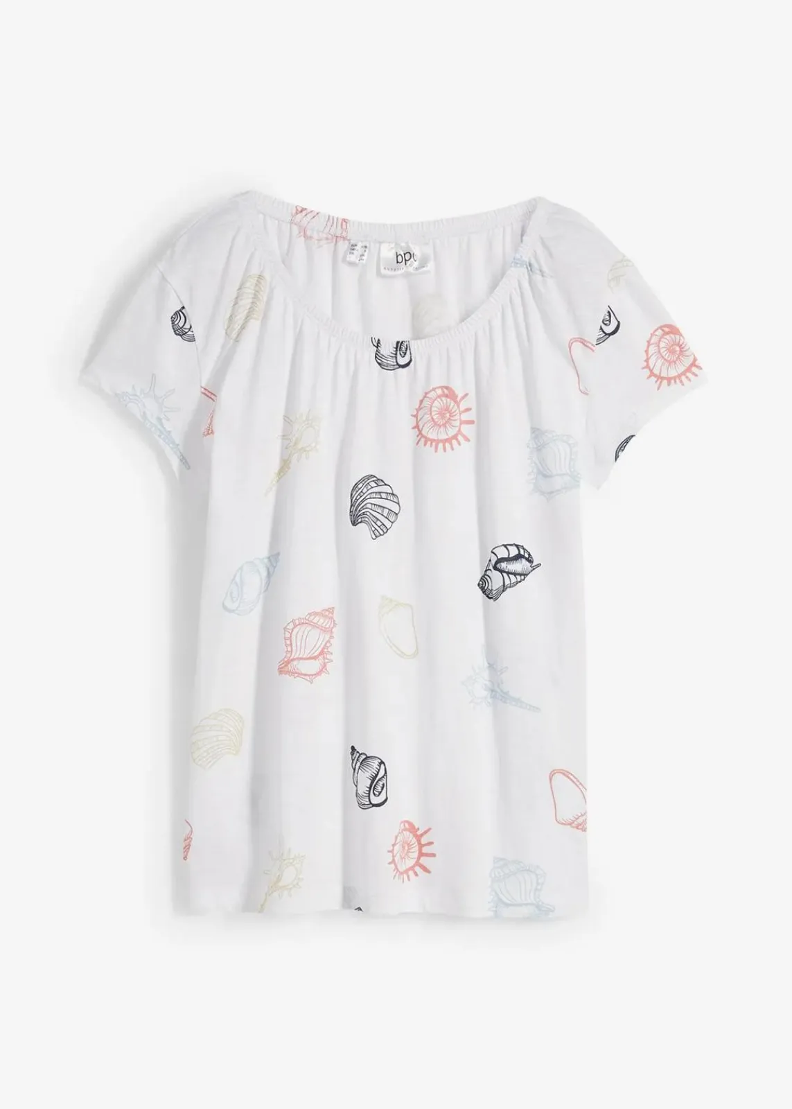 bonprix Nachhaltigere Materialien|Shirts & Tops^Bedrucktes Shirt mit Rundhalsausschnitt aus Bio-Baumwolle weiß