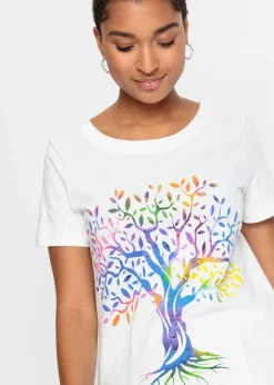 bonprix Nachhaltigere Materialien|Shirts & Tops^Bedrucktes T-Shirt aus Bio-Baumwolle weiß bedruckt