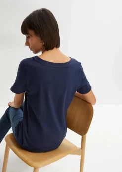 bonprix Shirts & Tops|Nachhaltigere Materialien^Bedrucktes T-Shirt aus Bio-Baumwolle dunkelblau