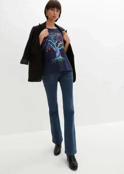 bonprix Shirts & Tops|Nachhaltigere Materialien^Bedrucktes T-Shirt aus Bio-Baumwolle dunkelblau