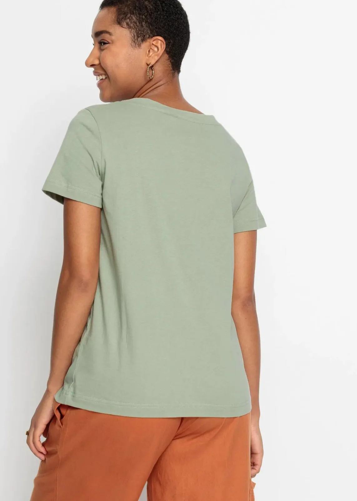 bonprix Nachhaltigere Materialien|Shirts & Tops^Bedrucktes T-Shirt aus Bio-Baumwolle seegras bedruckt