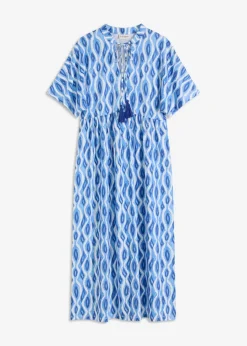 bonprix Bekleidung·Pullover & Strickjacken|Kleider^bedrucktes Tunika-Kleid blau bedruckt
