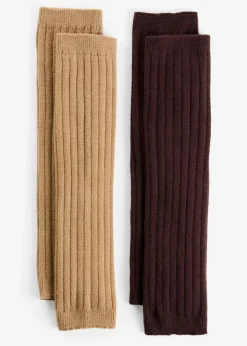 bonprix Handschuhe & Stulpen|Socken & Strumpfhosen^Beinstulpen (2er Pack) hellkhaki/dunkelbraun