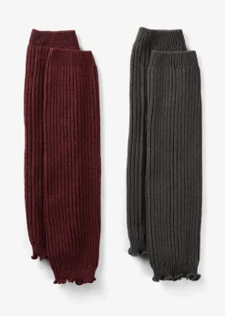bonprix Socken & Strumpfhosen|Handschuhe & Stulpen^Beinstulpen (2er Pack) dunkelbeere/anthrazit