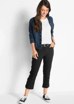 bonprix Bekleidung·Kleider|Hosen^7/8-Bengalin-Hose mit Bequembund schwarz
