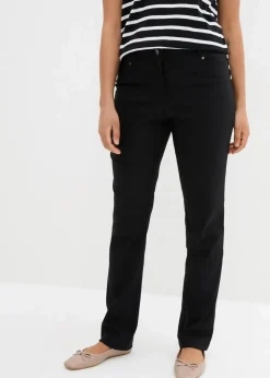 bonprix Bekleidung·Kleider|Hosen^Bengalin-Stretch-Hose mit Bequembund, Straight schwarz