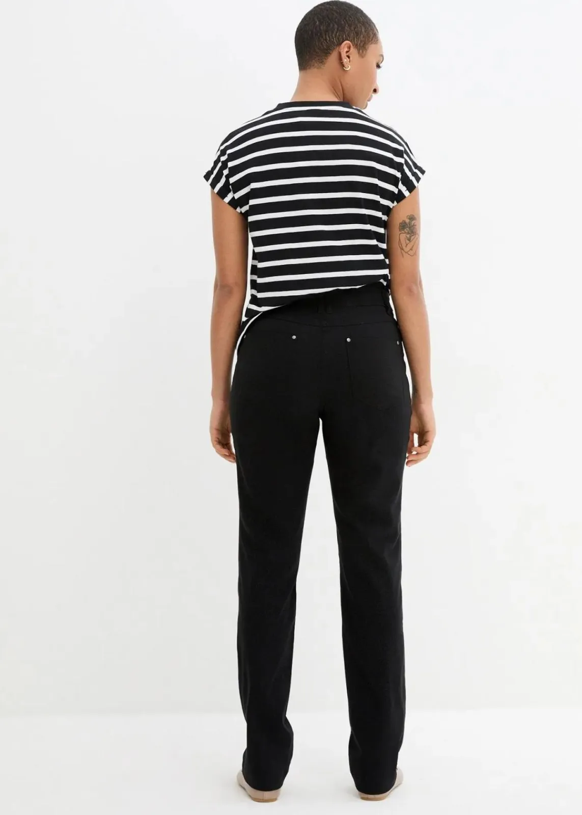 bonprix Bekleidung·Kleider|Hosen^Bengalin-Stretch-Hose mit Bequembund, Straight schwarz