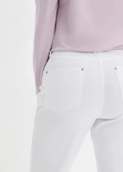 bonprix Hosen|Bekleidung·Kleider^Bengalin-Stretch-Hose mit Bequembund, Straight weiss