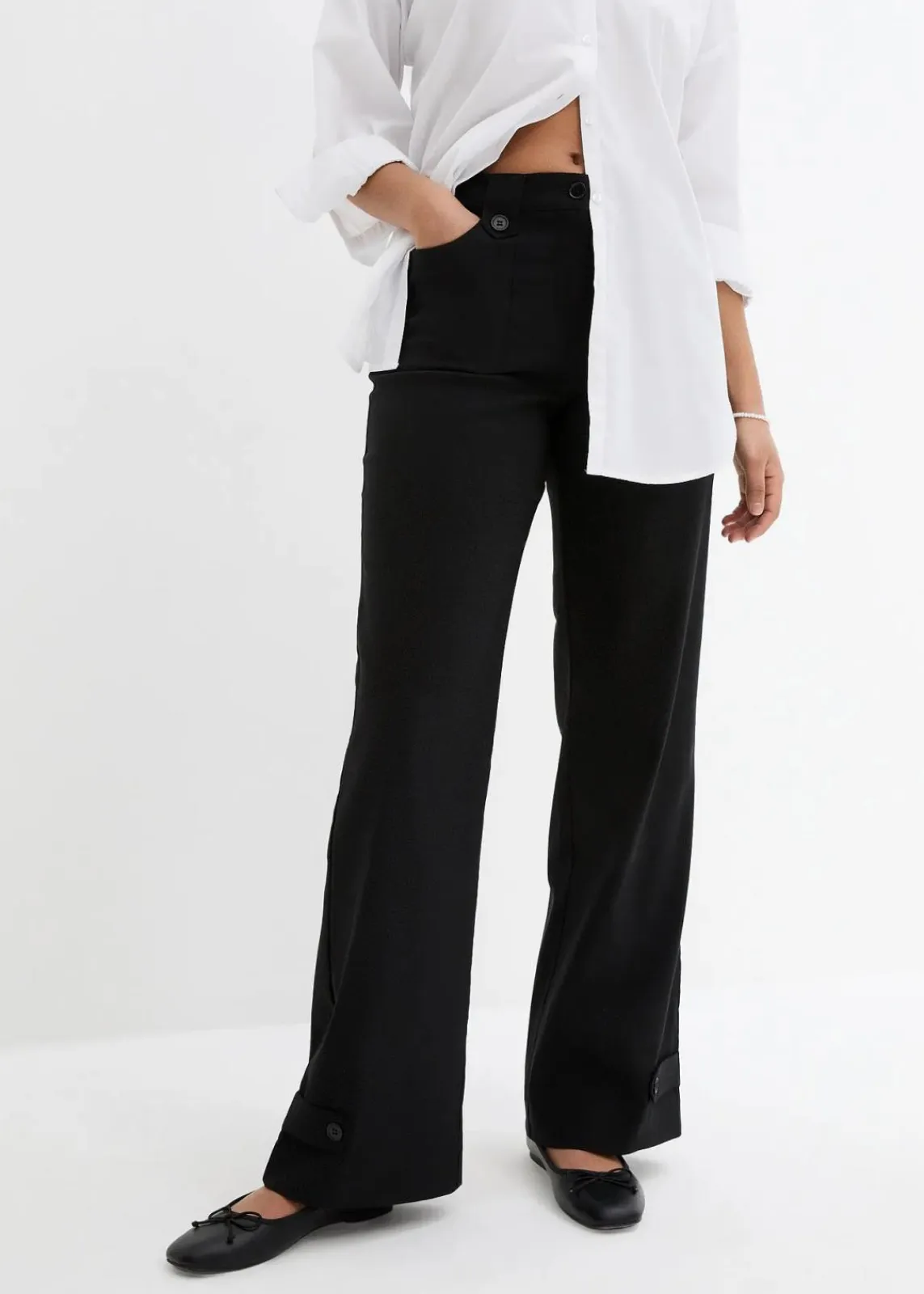 bonprix Hosen|Kurzgrößen^Bengalin-Stretch-Hose mit Bequembund schwarz
