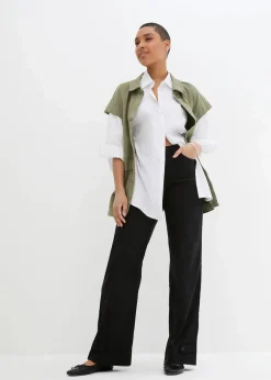 bonprix Hosen|Kurzgrößen^Bengalin-Stretch-Hose mit Bequembund schwarz