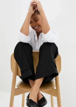 bonprix Hosen|Kurzgrößen^Bengalin-Stretch-Hose mit Bequembund schwarz
