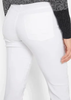 bonprix Hosen|Bekleidung·Kleider^Bengalin-Stretch-Hose, Straight weiss