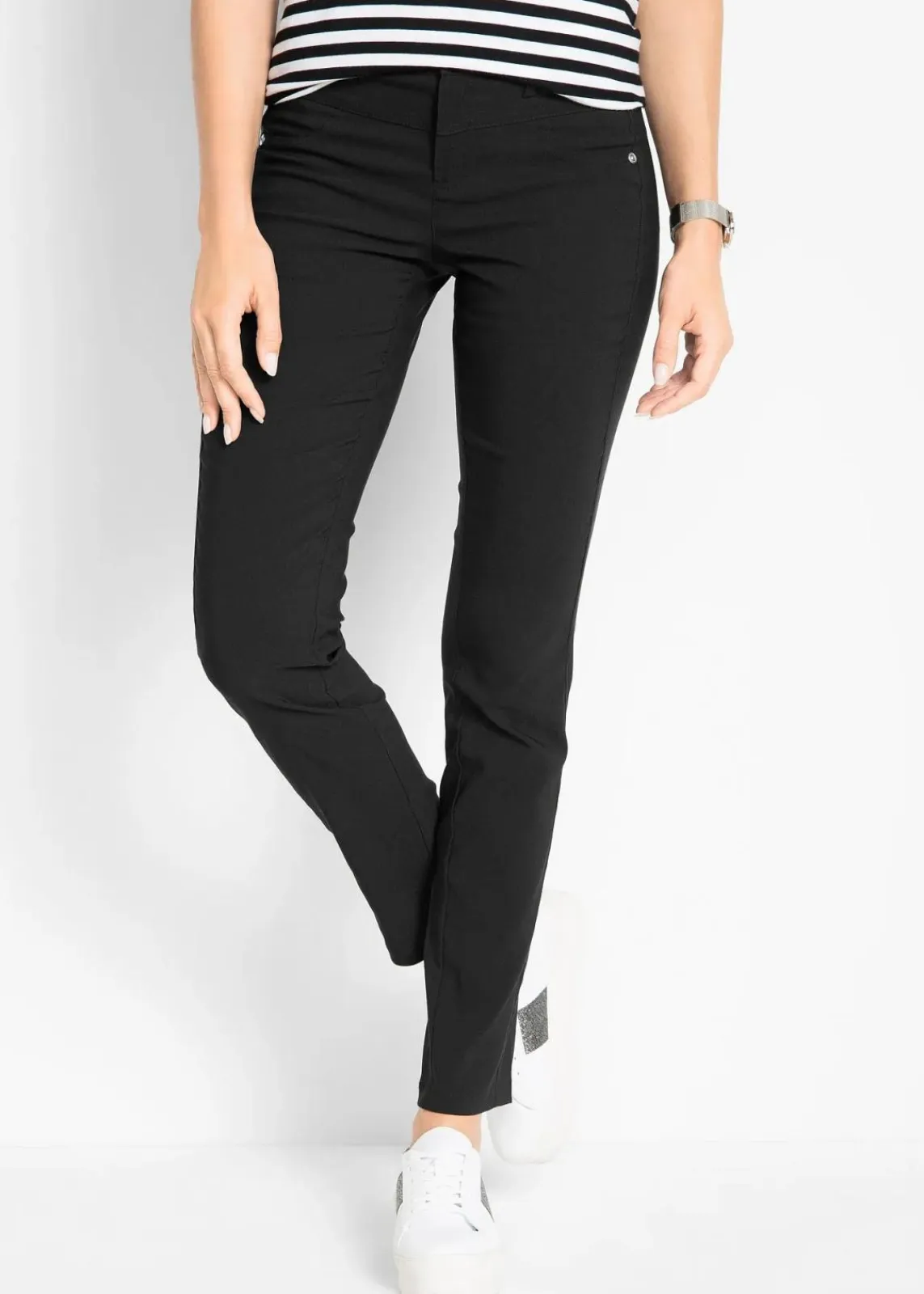 bonprix Bekleidung·Kleider|Hosen^Bengalin-Stretch-Hose, Straight schwarz