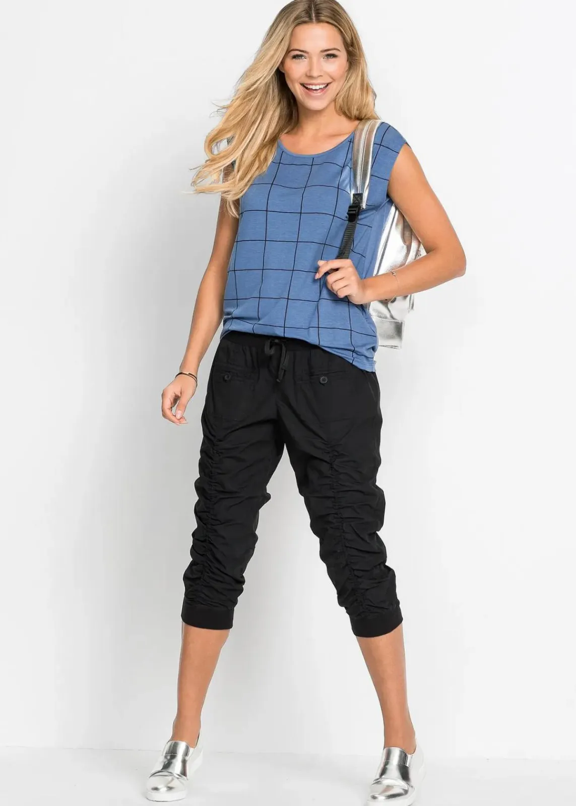 bonprix Hosen|Bekleidung·Kleider^Bequeme Capri-Hose schwarz