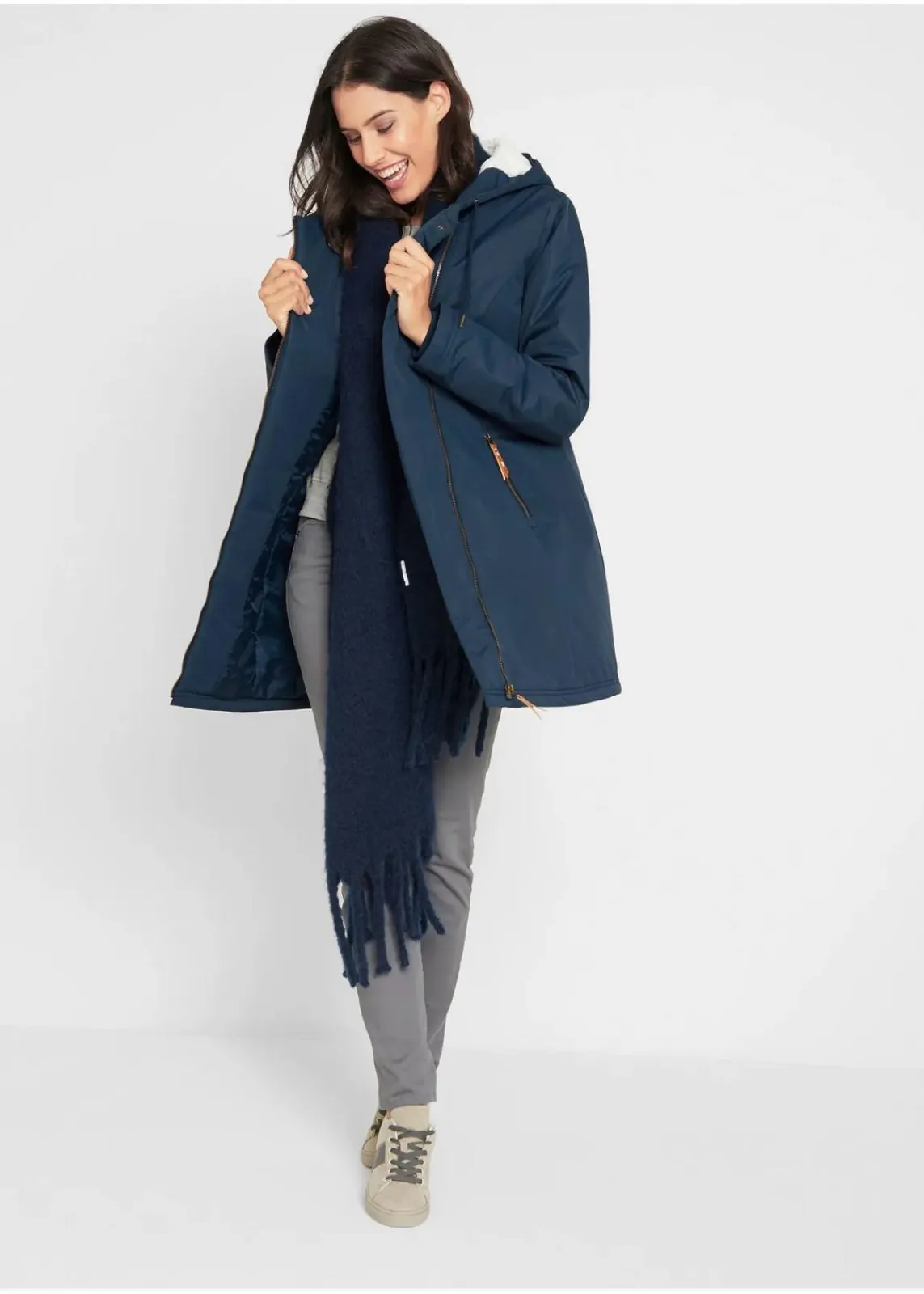 bonprix Jacken & Mäntel|Bekleidung·Hosen^Übergangsjacke dunkelblau