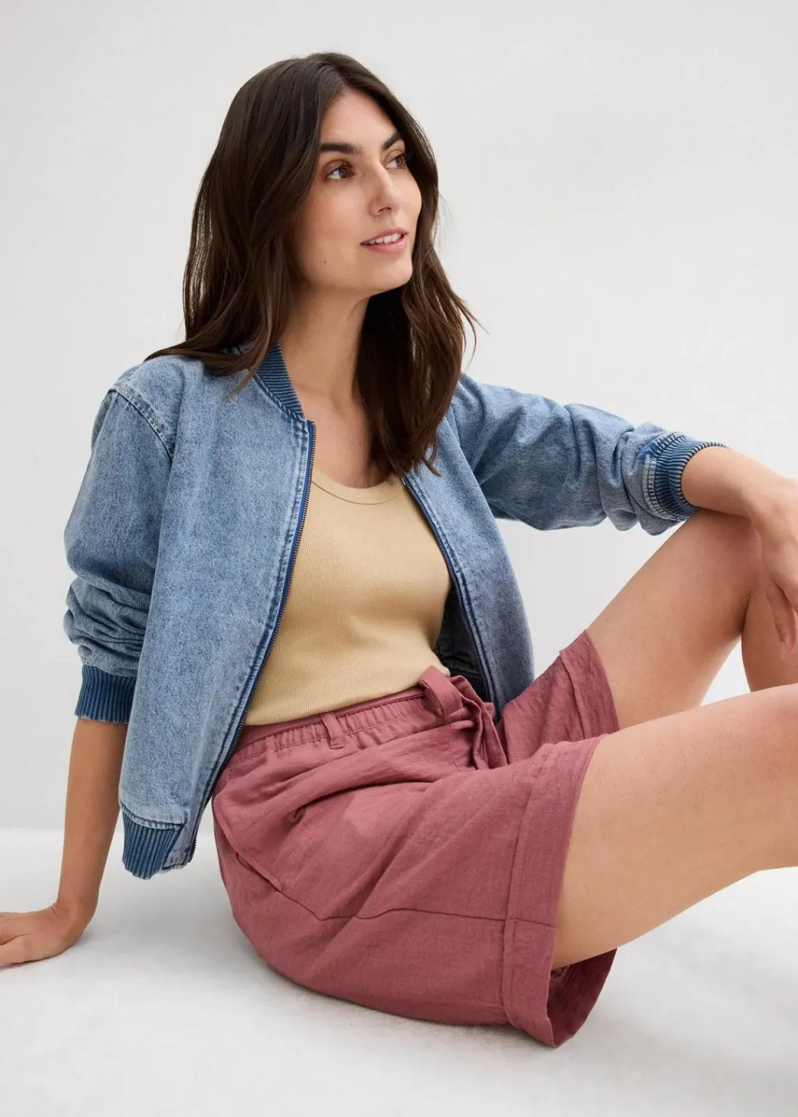 bonprix Nachhaltigere Materialien|Hosen^Bermuda softbeere