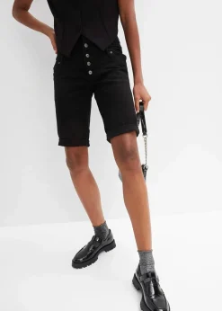 bonprix Bekleidung·Outdoorbekleidung|Bekleidung·Kleider^Bermuda aus elastischem Baumwoll-Mix schwarz