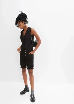 bonprix Bekleidung·Outdoorbekleidung|Bekleidung·Kleider^Bermuda aus elastischem Baumwoll-Mix schwarz