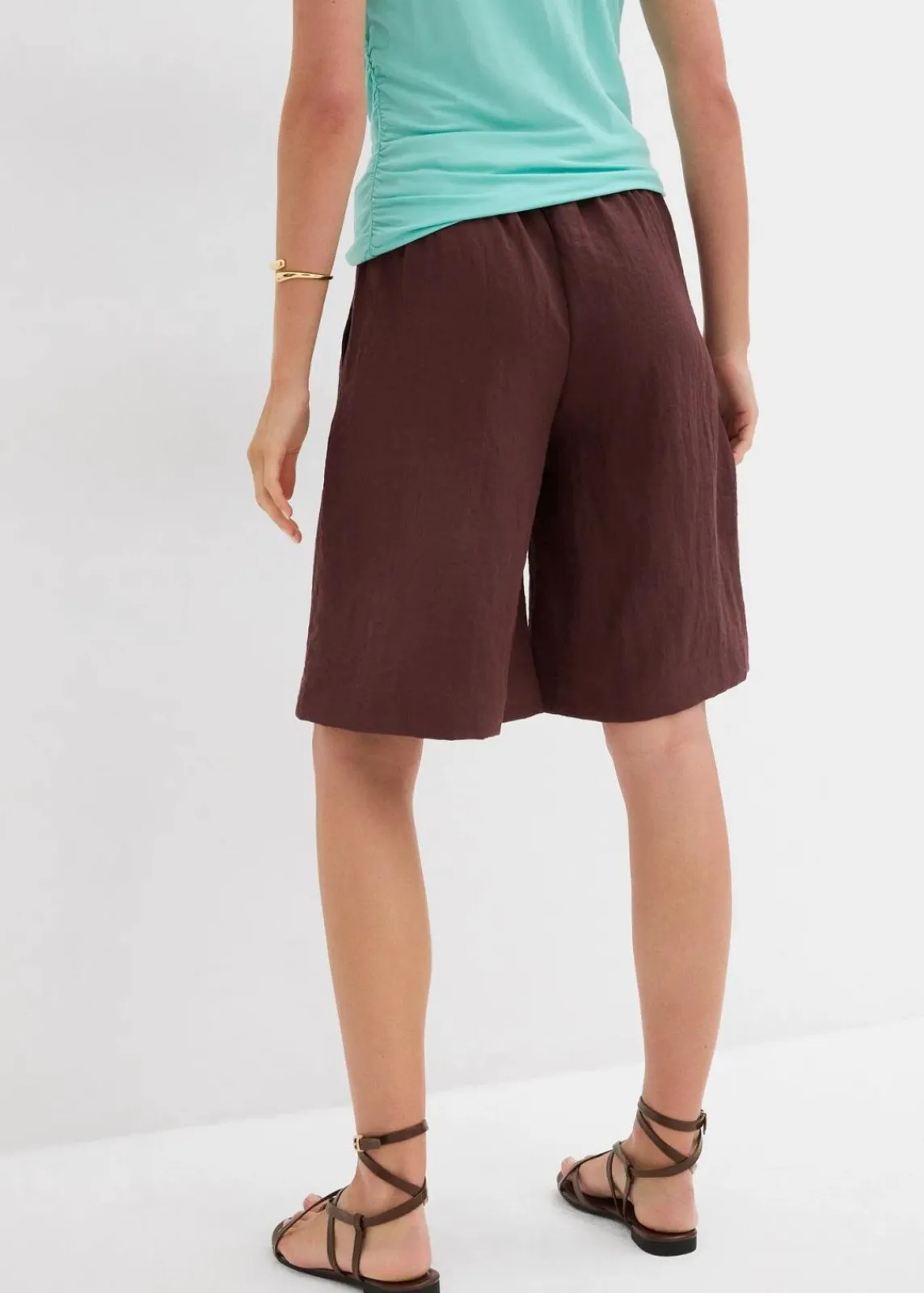 bonprix Bekleidung·Outdoorbekleidung|Bekleidung·Kleider^Bermuda aus fließendem Viskose-Mix terrabraun
